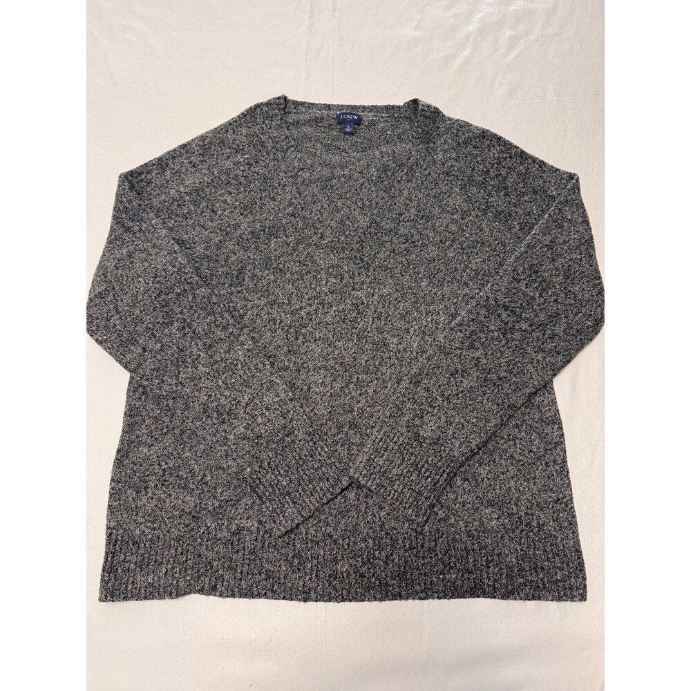 J.Crew Factory Men's Large Marled Charcoal Gray Crewneck Sweater Warm Preppy